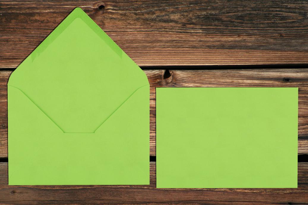 Briefhüllen 120x180 mm Nassklebend Apfelgrün 120 g/qm